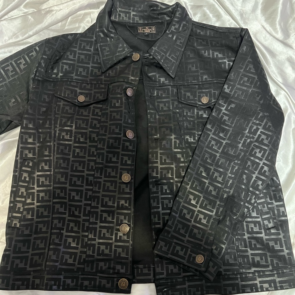 Vintage Fendi Zucca Jean suit jacket, size Lg.